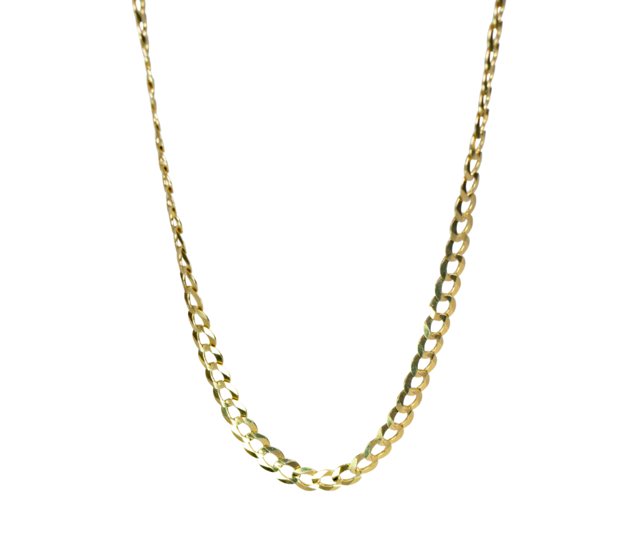 Cadena Tejido Cubana de 24" en Oro 14K