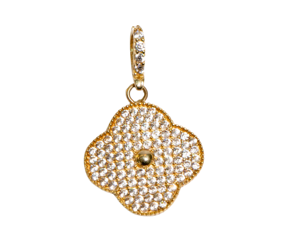 Dije Flor Van Cleef con Piedra en Oro 14K