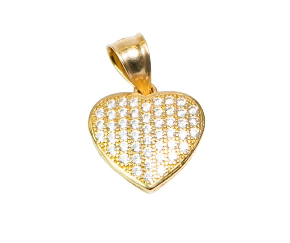 Dije Corazón con Piedras en Oro 14K