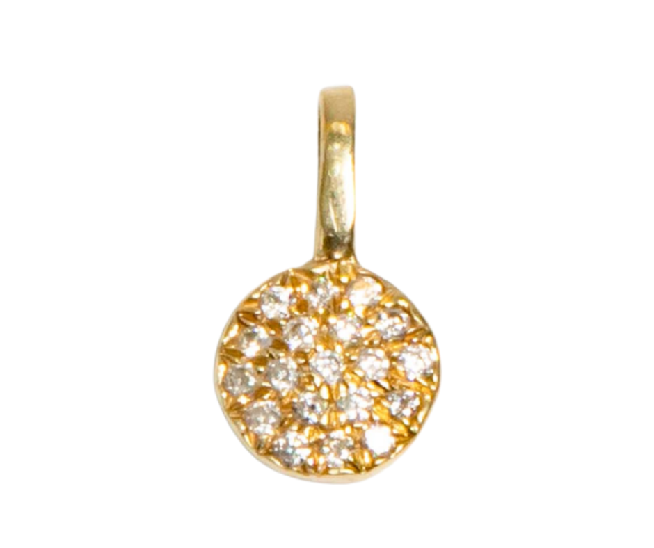 Dije Punto con Piedras en Oro 14K