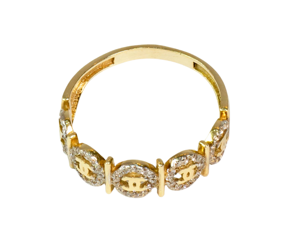 Anillo de Matrimonio con Piedras Talla 8 en Oro 14K Nacional