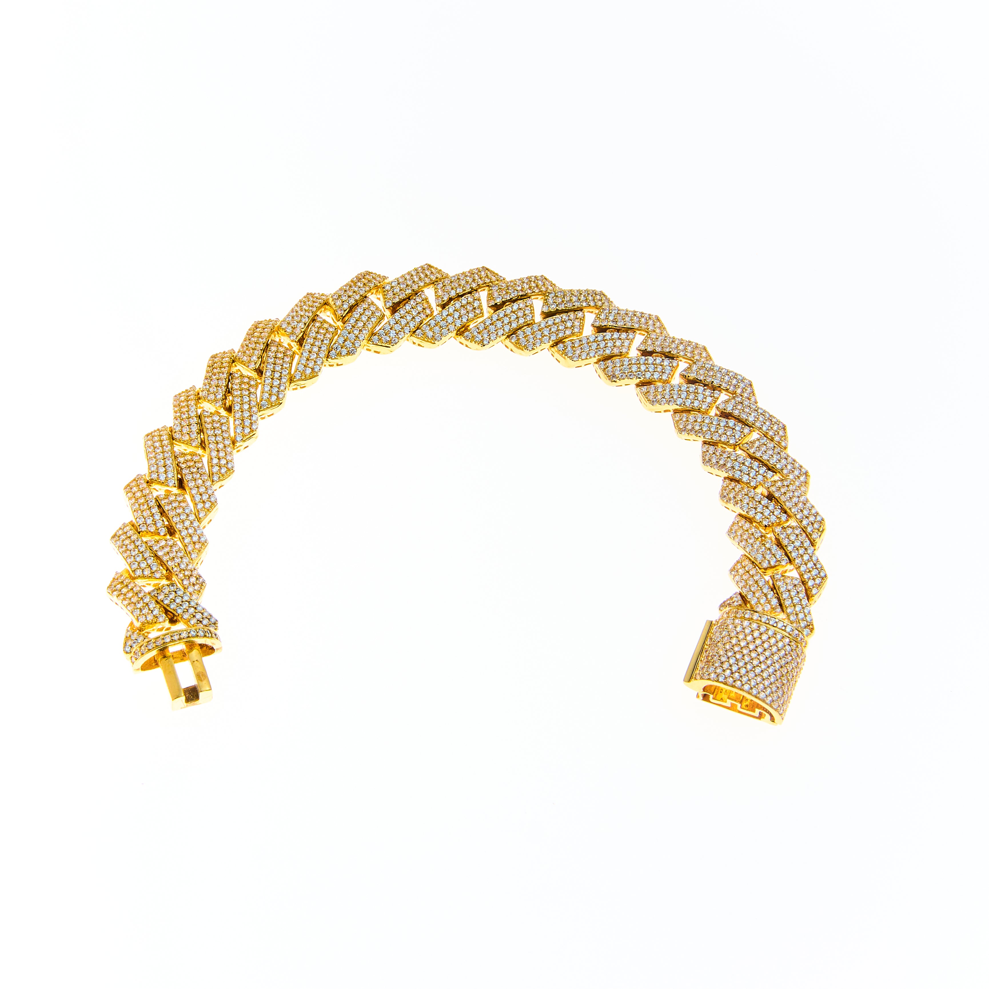 Pulsera Mónaco Cubana con Pavé Completo 7.5"