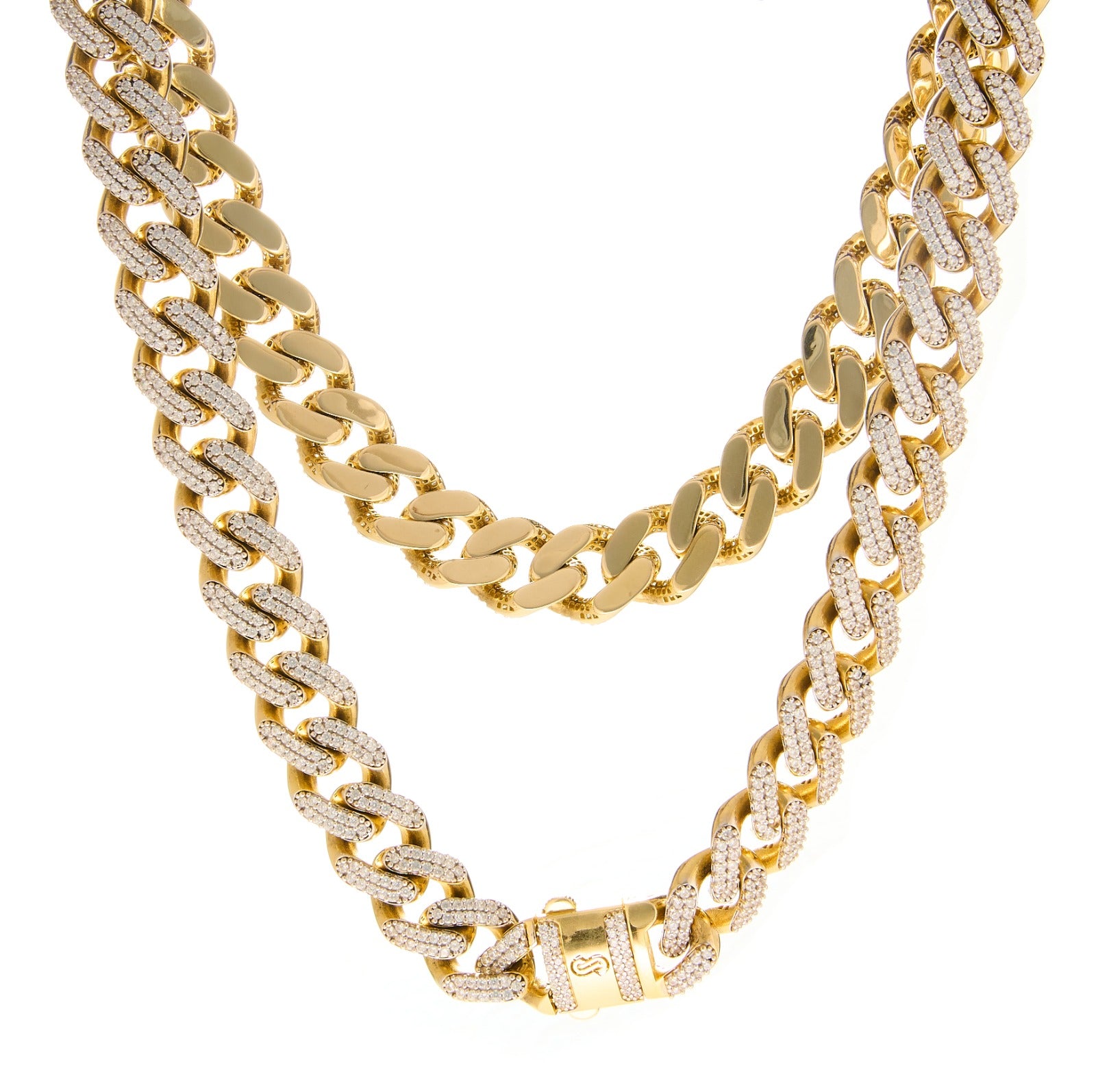 Cadena Cubana Iced Out | Oro 14K & Pavé Completo